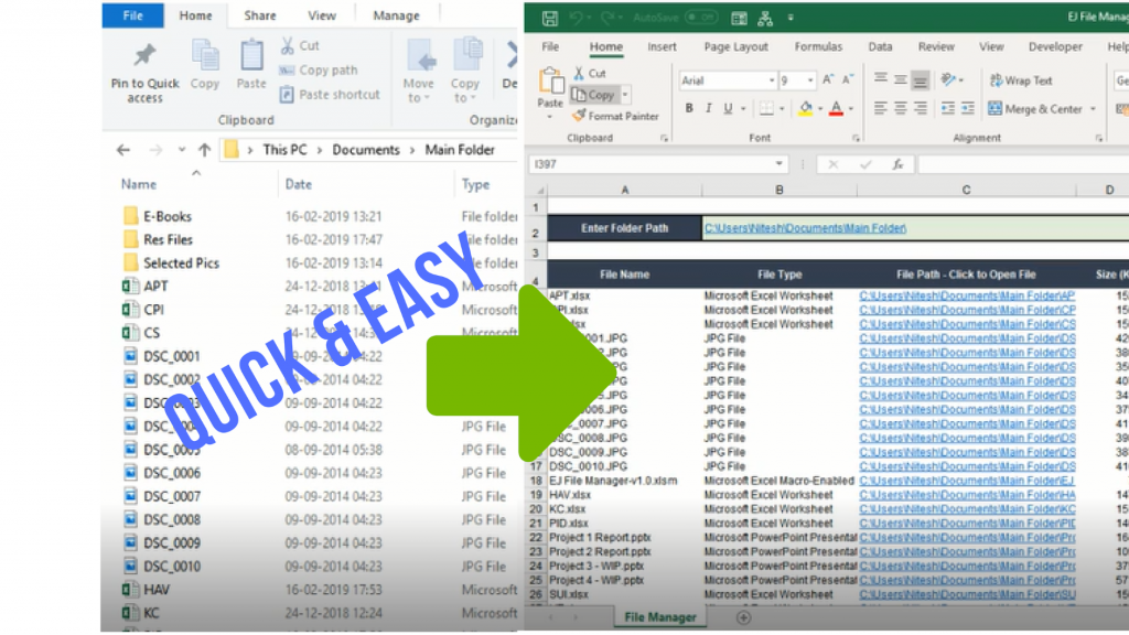 GET THE LIST OF FILES IN A FOLDER AND SUBFOLDERS - Excel Junction